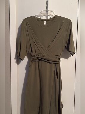 lululemon athletica Olive Wrap-Style Midi Dress